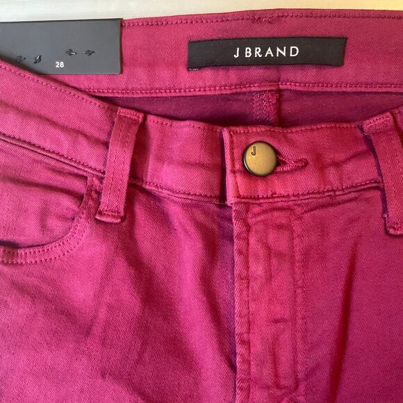 J Brand Women Skinny Jeans 602 Size 28 Deep Plum Red Mid-Rise Stretch Boot Cut - Picture 8 of 12